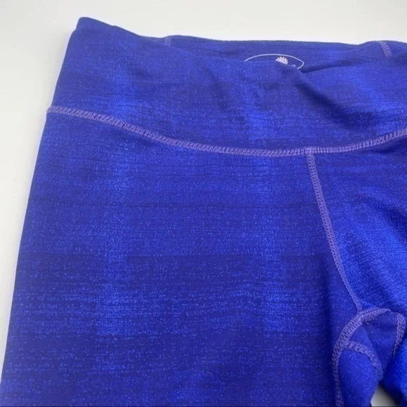 Tangerine Capri Leggings Blue Medium Cropped Workout Pants Womens Summer - Picture 3 of 6